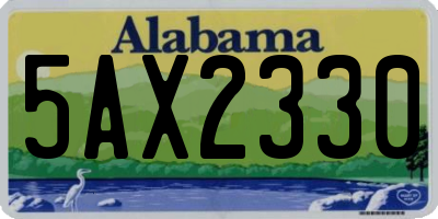 AL license plate 5AX2330
