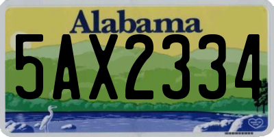 AL license plate 5AX2334