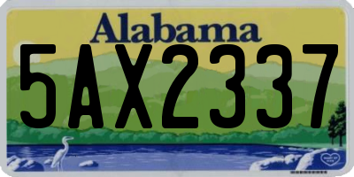 AL license plate 5AX2337