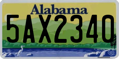 AL license plate 5AX2340