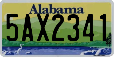AL license plate 5AX2341