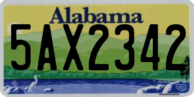 AL license plate 5AX2342