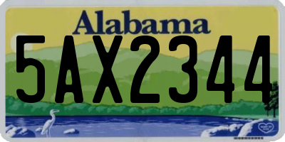 AL license plate 5AX2344