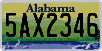 AL license plate 5AX2346