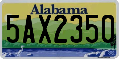 AL license plate 5AX2350