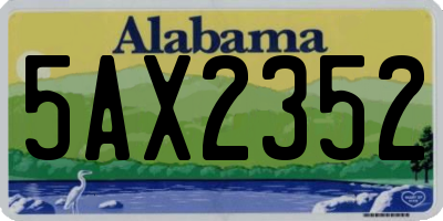 AL license plate 5AX2352