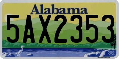 AL license plate 5AX2353