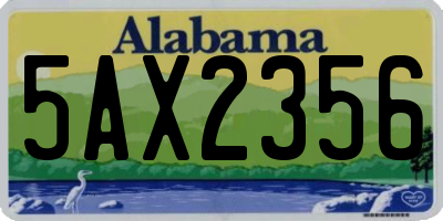 AL license plate 5AX2356