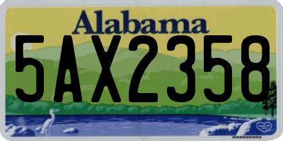 AL license plate 5AX2358
