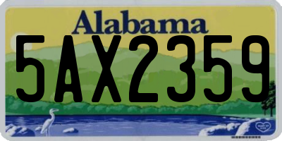 AL license plate 5AX2359
