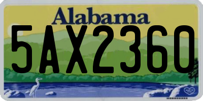 AL license plate 5AX2360