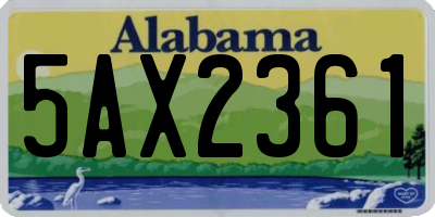 AL license plate 5AX2361