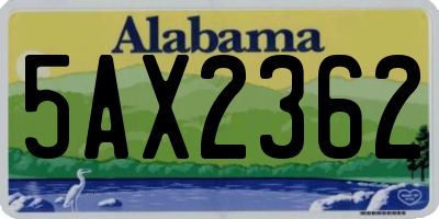 AL license plate 5AX2362