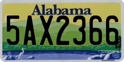 AL license plate 5AX2366