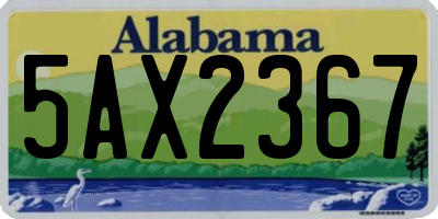 AL license plate 5AX2367