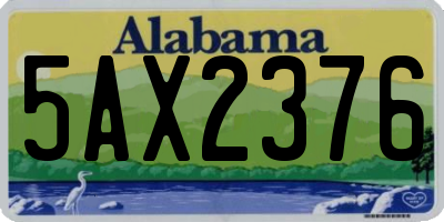 AL license plate 5AX2376