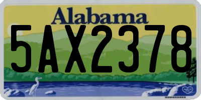 AL license plate 5AX2378