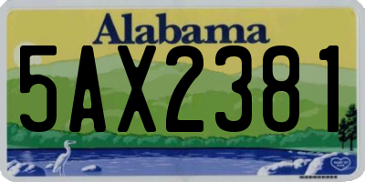 AL license plate 5AX2381