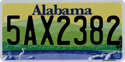 AL license plate 5AX2382