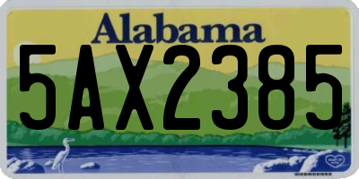 AL license plate 5AX2385
