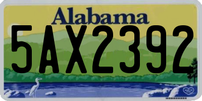 AL license plate 5AX2392