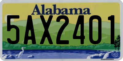 AL license plate 5AX2401