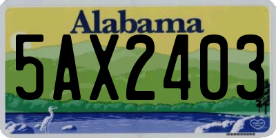 AL license plate 5AX2403