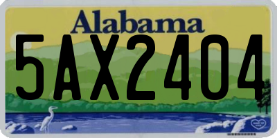 AL license plate 5AX2404
