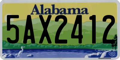 AL license plate 5AX2412