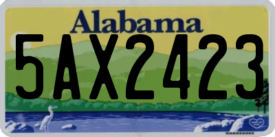 AL license plate 5AX2423