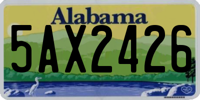 AL license plate 5AX2426