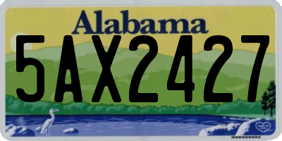 AL license plate 5AX2427