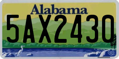 AL license plate 5AX2430