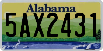 AL license plate 5AX2431