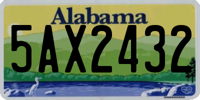 AL license plate 5AX2432
