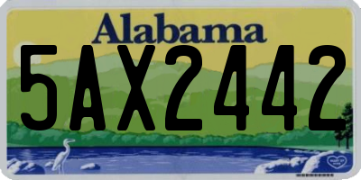 AL license plate 5AX2442