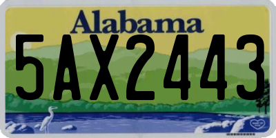 AL license plate 5AX2443