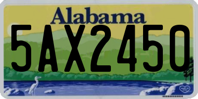 AL license plate 5AX2450