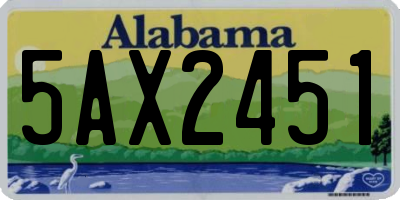 AL license plate 5AX2451