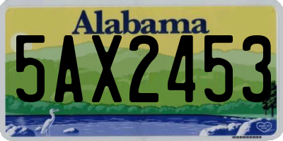 AL license plate 5AX2453