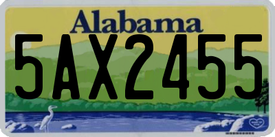AL license plate 5AX2455