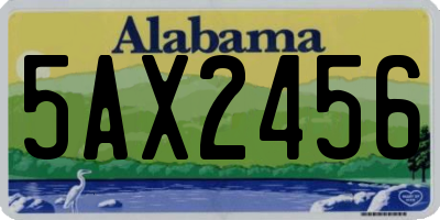 AL license plate 5AX2456