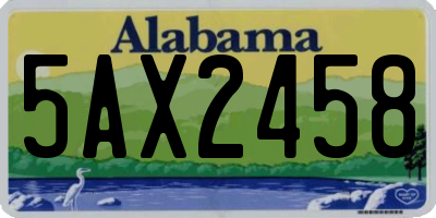 AL license plate 5AX2458