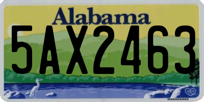 AL license plate 5AX2463