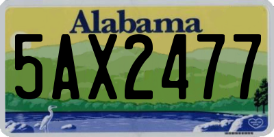 AL license plate 5AX2477