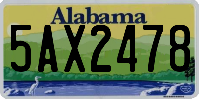 AL license plate 5AX2478