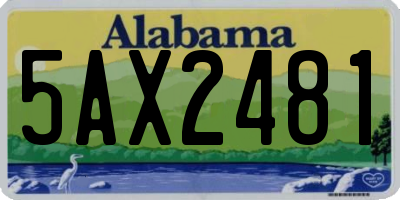 AL license plate 5AX2481