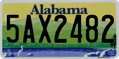 AL license plate 5AX2482
