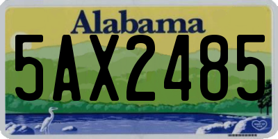 AL license plate 5AX2485