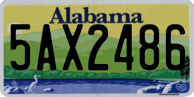 AL license plate 5AX2486
